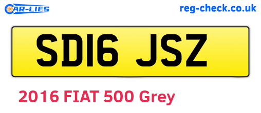 SD16JSZ are the vehicle registration plates.