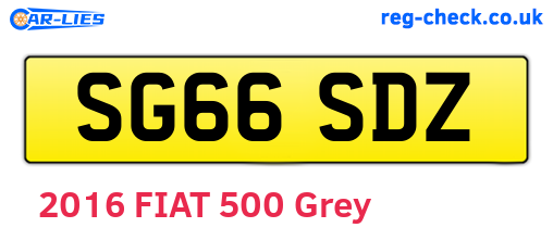SG66SDZ are the vehicle registration plates.