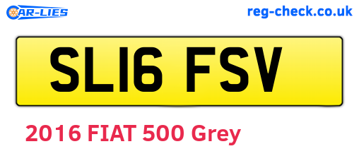 SL16FSV are the vehicle registration plates.