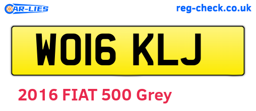 WO16KLJ are the vehicle registration plates.