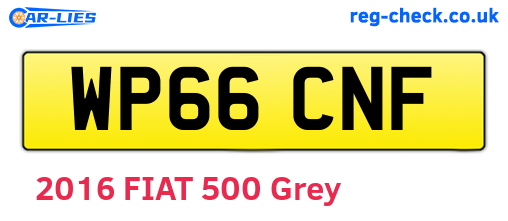 WP66CNF are the vehicle registration plates.