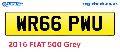 WR66PWU are the vehicle registration plates.
