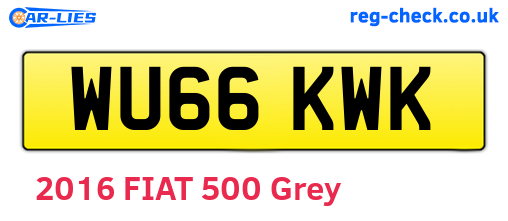 WU66KWK are the vehicle registration plates.