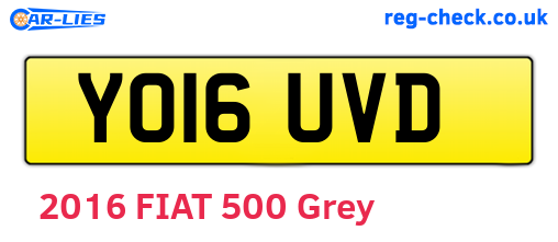 YO16UVD are the vehicle registration plates.
