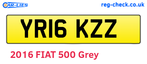 YR16KZZ are the vehicle registration plates.