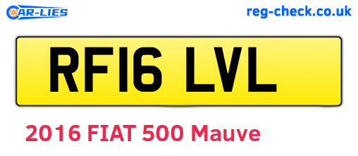 RF16LVL are the vehicle registration plates.