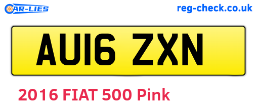 AU16ZXN are the vehicle registration plates.