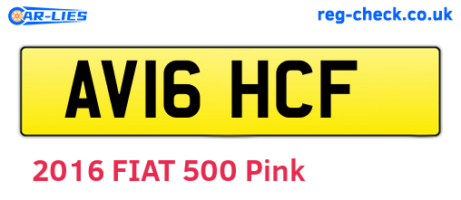 AV16HCF are the vehicle registration plates.