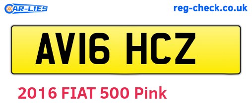 AV16HCZ are the vehicle registration plates.