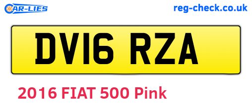DV16RZA are the vehicle registration plates.