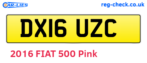 DX16UZC are the vehicle registration plates.