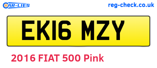 EK16MZY are the vehicle registration plates.