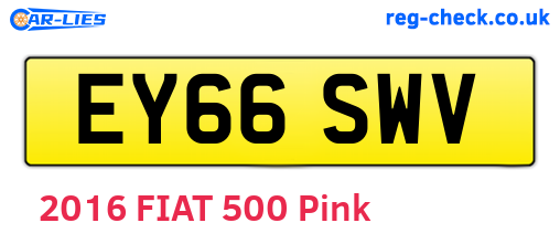 EY66SWV are the vehicle registration plates.