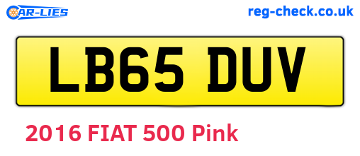 LB65DUV are the vehicle registration plates.