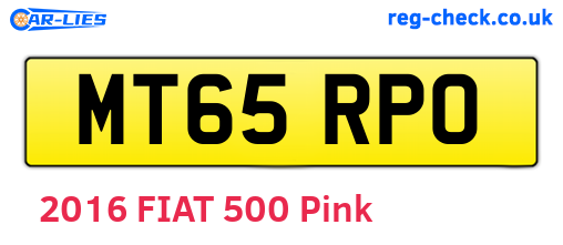 MT65RPO are the vehicle registration plates.
