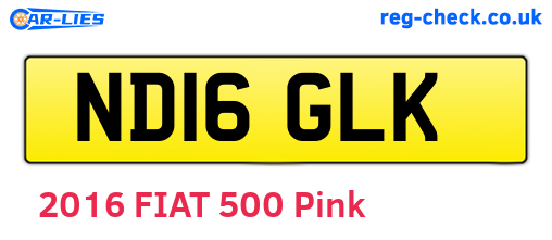 ND16GLK are the vehicle registration plates.