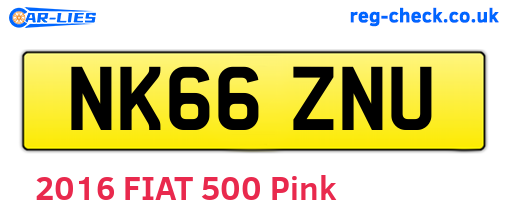 NK66ZNU are the vehicle registration plates.