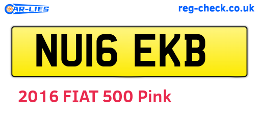 NU16EKB are the vehicle registration plates.