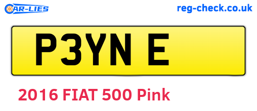 P3YNE are the vehicle registration plates.