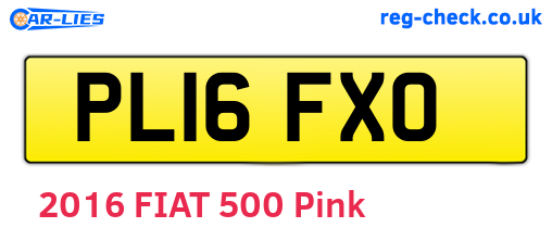 PL16FXO are the vehicle registration plates.