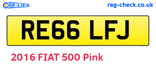RE66LFJ are the vehicle registration plates.