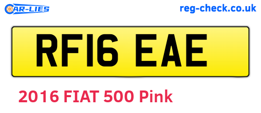 RF16EAE are the vehicle registration plates.