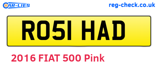 RO51HAD are the vehicle registration plates.