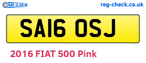 SA16OSJ are the vehicle registration plates.