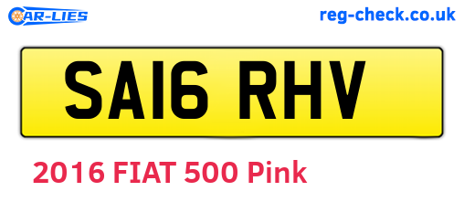 SA16RHV are the vehicle registration plates.