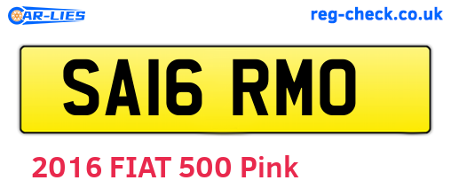 SA16RMO are the vehicle registration plates.