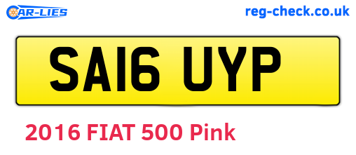 SA16UYP are the vehicle registration plates.