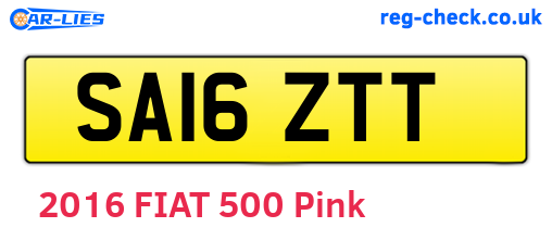 SA16ZTT are the vehicle registration plates.
