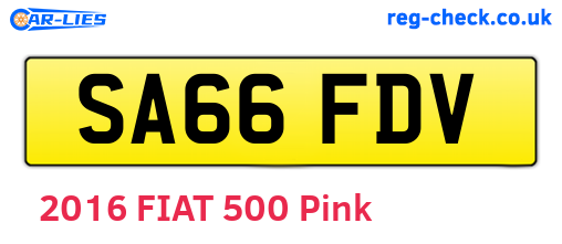 SA66FDV are the vehicle registration plates.