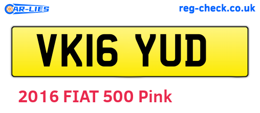 VK16YUD are the vehicle registration plates.