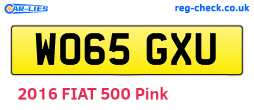 WO65GXU are the vehicle registration plates.