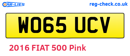 WO65UCV are the vehicle registration plates.