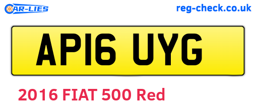 AP16UYG are the vehicle registration plates.
