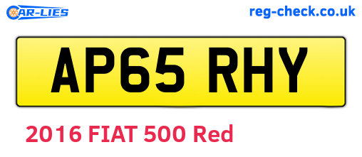 AP65RHY are the vehicle registration plates.