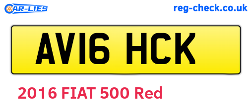 AV16HCK are the vehicle registration plates.