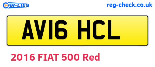 AV16HCL are the vehicle registration plates.