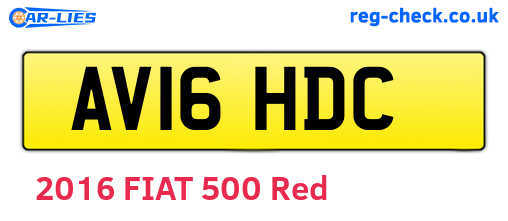 AV16HDC are the vehicle registration plates.