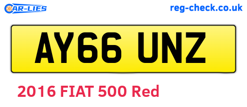 AY66UNZ are the vehicle registration plates.