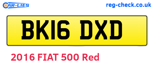 BK16DXD are the vehicle registration plates.