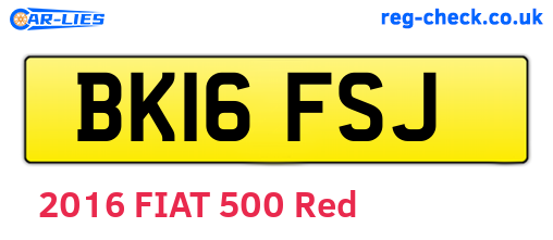 BK16FSJ are the vehicle registration plates.