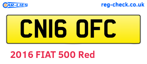 CN16OFC are the vehicle registration plates.