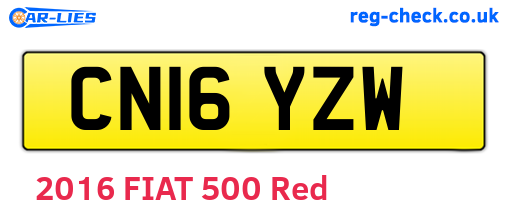 CN16YZW are the vehicle registration plates.