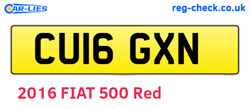 CU16GXN are the vehicle registration plates.