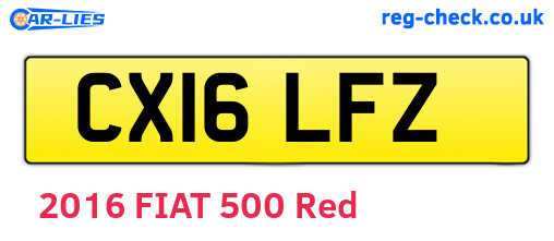 CX16LFZ are the vehicle registration plates.