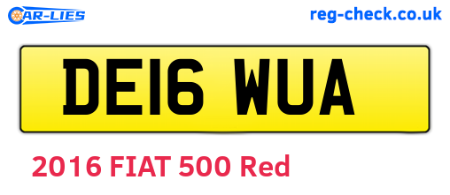 DE16WUA are the vehicle registration plates.