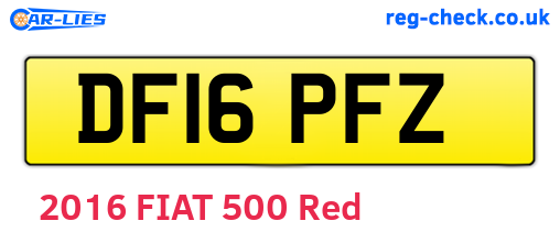 DF16PFZ are the vehicle registration plates.